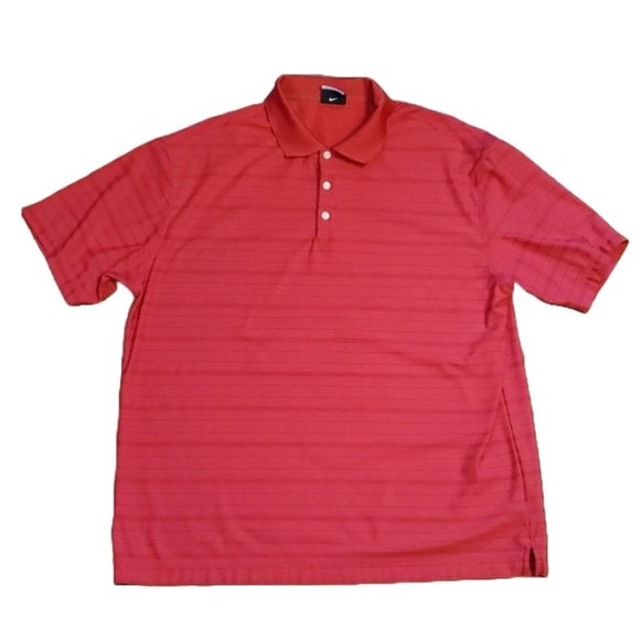 Nike Other - Nike Golf FitDRY Red on Red Stripe Golf Shirt SZ XL